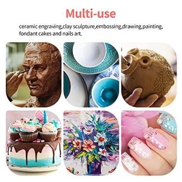 Imagem de LUGU Fer mentas de argila de polímero 25 unidades Kit de fer mentas de modelagem de argila Fer mentas de escultu de cerâmica, incluindo fer mentas de pontilhagem de ponta dupla Fer mentas de c a