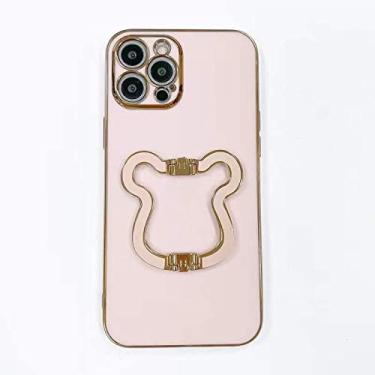 Imagem de Capa de telefone com suporte de urso de ouro de metal de luxo para Samsung Galaxy A53 A73 A33 A32 A51 A71 A 72 52 23 22 13 12 11 10 S Capa, XLA3, Rosa, Para A21 S