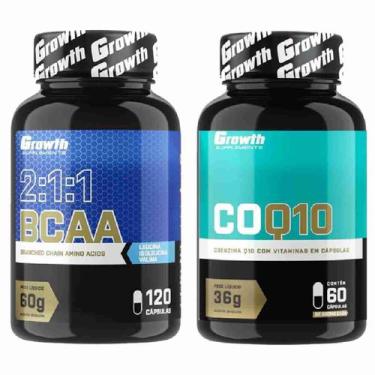 Imagem de Kit Bcaa 120 Caps + Coenzima Q10 60 Caps Growth Supplements