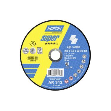 Imagem de Disco Corte 9x1/8x7/8 Ar 312 2 Telas Cod 6252899864 - Norton