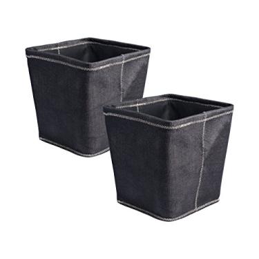 Imagem de DII Cesta ou cestos dobráveis de poliéster, solução organizadora para casa, mesa de escritório, prateleira, quarto e armário (conjunto de 2 cubos grandes – 33 cm) – preto
