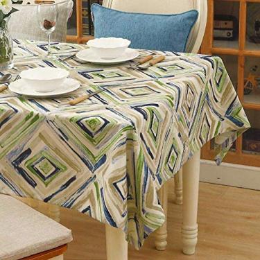 Imagem de Toalha de mesa estilo nórdico simples e moderno design de impressão para toalha de mesa à prova de poeira u200b protetor de tampa bainha verde 130 × 170cm