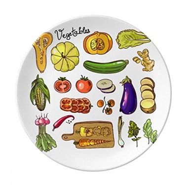 Imagem de Vegetables Berinjela, Abóbora, Gengibre, Prato Decorativo de Porcelana, Prato de Jantar