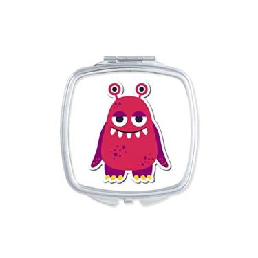 Imagem de Espelho de monstro rosa do universo e alienígena portátil compacto bolso maquiagem dupla face vidro