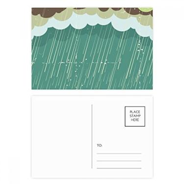 Imagem de Conjunto de cartão postal Rain Cloud Sea Weather Pattern Cartão de felicitações