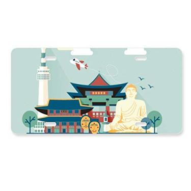 Imagem de DIYthinker Placa de licença Tourist Atrations in Seoul Korea Decoração de aço inoxidável Automobile Tag