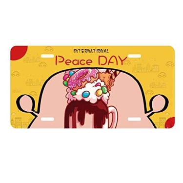 Imagem de DIYthinker Donut Chocolate Biscuit Cup Sorvete Placa Placa Etiqueta Decoração Carro Dia da Paz