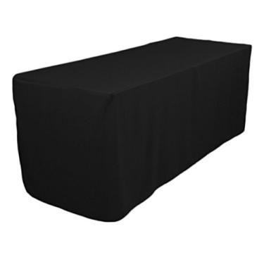 Imagem de TEKTRUM Capa de jaqueta para DJ de mesa ajustada de 1,8 m para feiras - tecido espesso/resistente/durável - cor preta (TD-JKT-BLK-6FT)
