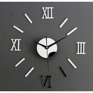 Imagem de Relógio De Parede Grande Tipo 3D Luxo Acrílico Autocolante Decoração C