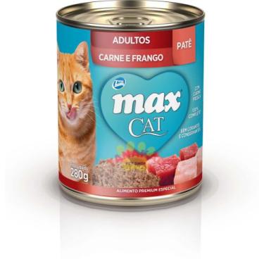 Imagem de Alimento Úmido Max Cat Lata Para Gatos Adultos-Carne E Frango - Total