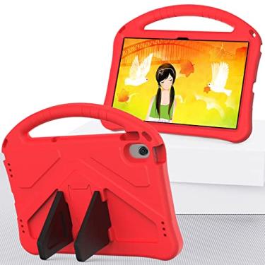 Imagem de Capa para tablet Capa para Huawei Matepad Pro 10.8 (versão 2021/2019), capa para Nokia T20, capa para tablet para crianças Capa à prova de choque, alça + alça de ombro (Color : Rojo)