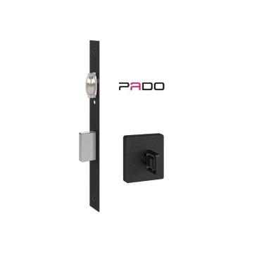 Imagem de Fechadura Rolete Porta Banheiro Wc Pivotante Pado Preta