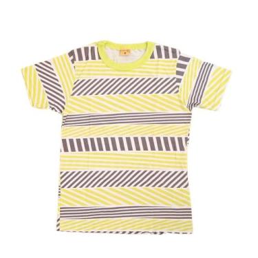 Imagem de Camiseta Infantil Manga Curta Amarela Listrada Menino Marisol