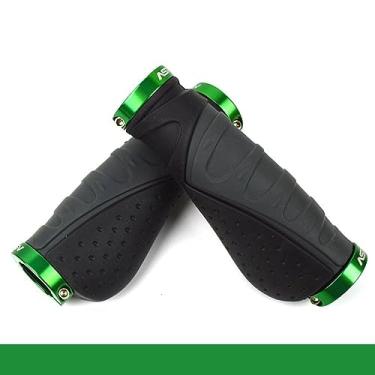 Imagem de Punhos de guidão de bicicleta Alça de torno de liga de alumínio Equipamento de guidão de bicicleta de montanha Acessórios de bicicleta (cinza-verde)
