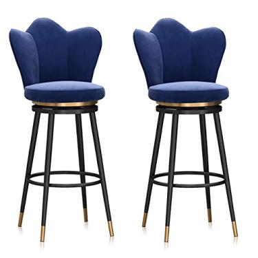 Imagem de Cadeiras de Jantar Cadeiras de Sala de Jantar Banco de Bar Conjunto de 1/2 Bancos de Altura Balcão de Veludo Estofado Cadeira de Bar Giratória com Moldura de Metal Baixo para Cozinha Ilha Sala de Jantar Pátio Banqueta Rosa-1 Peça