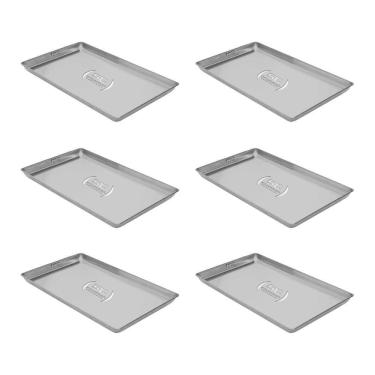 Imagem de Kit - 6 Formas Assadeiras Lisa Estampada Alumínio Biscoito 60 X 40 X 2 - Imeca