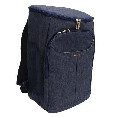 Imagem de Mochila Mais Fria Isolada, Alça de Ombro Ajustável à Prova d'água, Mochila Isolada Em Pano Oxford, Tecnologia de Pressão Quente 18l para Exterior (Azul escuro)