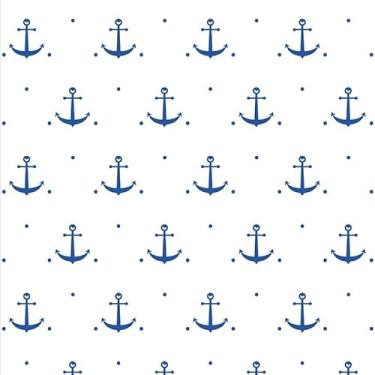 Imagem de Papel de Parede Adesivo Infantil Marinheiro Âncoras Azul 1m