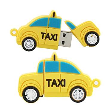 Imagem de Flash Drive de 16 GB em forma de táxi USB Flash Drive Memory Stick Thum Drive USB Flash Disk U Pen Drive USB Stick PenDrive (amarelo)