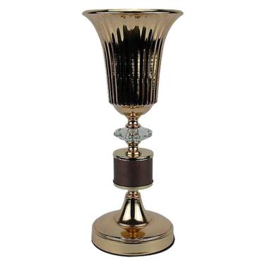 Imagem de Castiçal em Metal Dourado - 14x35cm - 28249