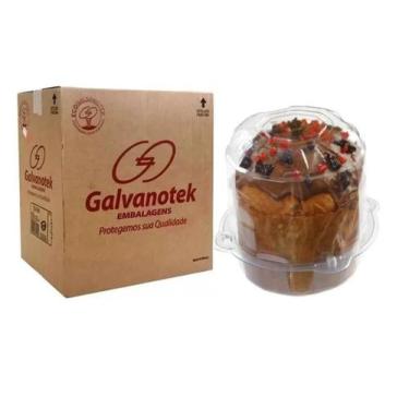 Imagem de Embalagem Pet Panetone Cristal 500G Galvanotek G-33 C/100