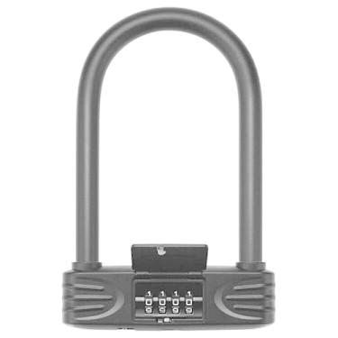 Imagem de KENRONE Trava em U resistente, cadeado de bicicleta com senha de combinação de 4 dígitos com trava em U, à prova d'água, sem chave, travas de bicicleta para casa, escola, viagens (cadeado U para