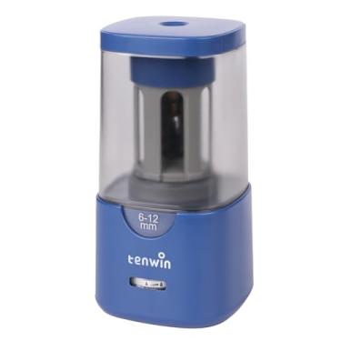 Imagem de Daconovo Apontador de lápis elétrico automático com parada automática de 3 pontas e nitidez ajustável de nitidez rápida para lápis de 6-12 mm para estudantes artistas Home School Material de escritór