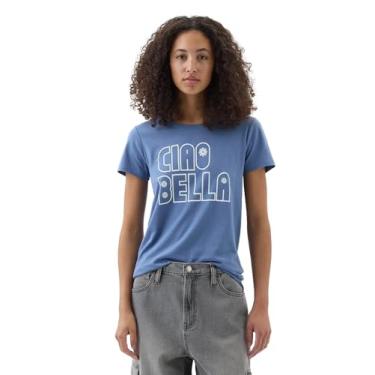 Imagem de GAP Camiseta feminina favorita de gola redonda, Ciao Bella Gr, PP