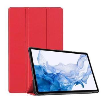 Imagem de Capa Case Smart Para Galaxy Tab S8+ (Tela 12.4") - C7 COMPANY (Vermelho)