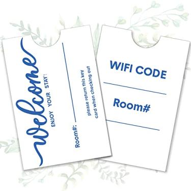 Imagem de Geyoga 5000 peças de envelopes de cartão de chave de hotel, porta-chaves, porta-cartões delicados, impressos, porta-cartões de presente, aproveite sua estadia, capa envelope para cartão de crédito,