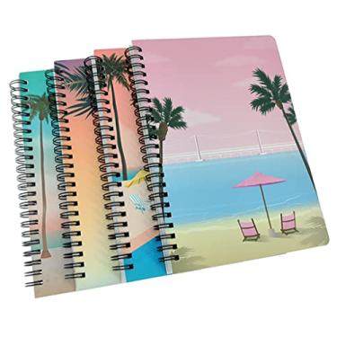 Imagem de ALIMITOPIA Caderno espiral, caderno pautado com fio, bloco de notas, planejador de notas, tamanho A5 (21,5 x 13,7) e 80 folhas (praia)