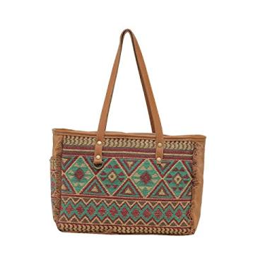 Imagem de Bolsa de ombro feminina Western Canvas - Bolsa de couro de algodão e reciclada, Arlequim