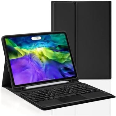 Imagem de Capa com teclado para Galaxy Tab S10 Plus/S9Plus/S9FE Plus/S8 Plus/S7Plus/S7FE, Trackpad, teclado destacável, suporte fino, com suporte para caneta S, preta