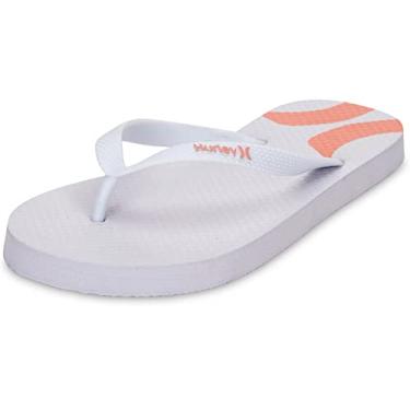 Imagem de Hurley Chinelo feminino bonito casual verão confortável sandália sem cadarço roupa de praia, Branco, 10