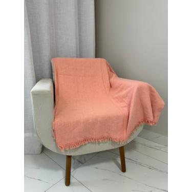 Imagem de Manta Para Sofá Karsten Grossa King Size Grande Gigante 3,00M X 1,8M Decoração Sala (Pêssego (3,0M x 1,80M))