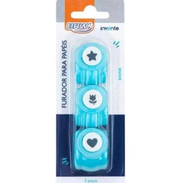 Imagem de Furador De Papel Shine 10Mm Com 3 Peças - Brw