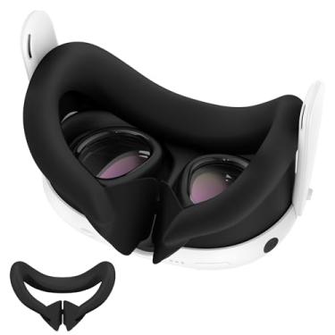 Imagem de Capa de silicone VR compatível com fone de ouvido Meta Quest 3 VR Almofada lavável Substituição Máscara Almofada à prova de suor com almofada nasal com bloqueio de luz/882