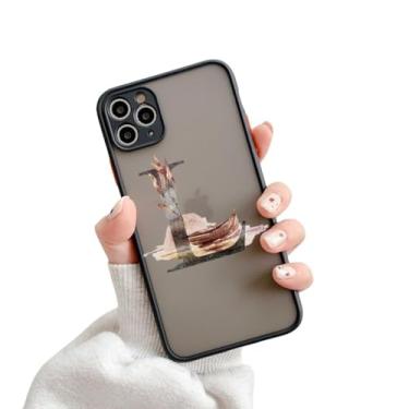 Imagem de Capa de telefone com letra inicial para iPhone X XR XS 13 12 11 14 Pro Max 7 8 Plus SE2 Retro Flower Gold AB 26 letras Capa à prova de choque, L, para iPhone 15promax