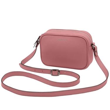 Imagem de Mariart Mini Jeri Bolsa Transversal Feminina de Couro Bovino Legítimo (Blush)