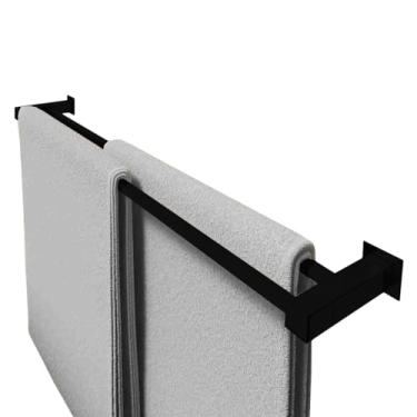 Imagem de Toalheiro Duplo Inox Preto Fosco 80cm De Banheiro [Q-TD80PF]