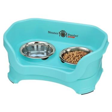 Imagem de Tigelas para gatos Neater Feeder Deluxe à prova de bagunça elevadas para todas as raças – Feitas nos EUA – Tigelas elevadas sem derramamento para gatos internos – Conjunto de tigela de comida e água