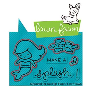 Imagem de LAWN FAWN Cortes de grama personalizados para artesanato - sereia para você flip-flop, branco