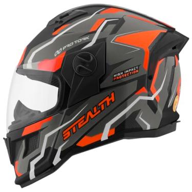 Imagem de Capacete Fechado Stealth Hawk Tam.56 Preto/Laranja 56
