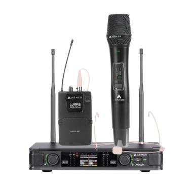 Imagem de Microfone sem Fio Duplo Bastão + Headset Armer AX802MH