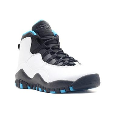 Imagem de Tênis Jordan infantil Nike Air 10 Retrô G, White/Dark Powder Blue-black, 4.5 Big Kid
