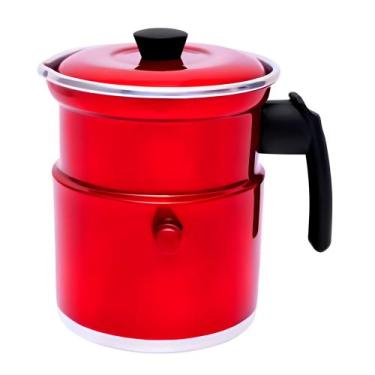 Imagem de Leiteira térmica fervedor com apito 1,5 litros em alumínio - Docesar, 