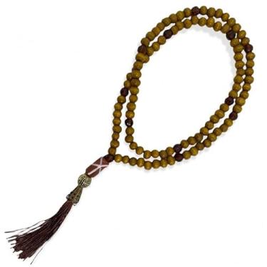 Imagem de Meta Atacado, Japamala dos Orixás de Madeira 108 Contas 8 mm-Escolha a Cor Cor:Xangô Pompom Marrom