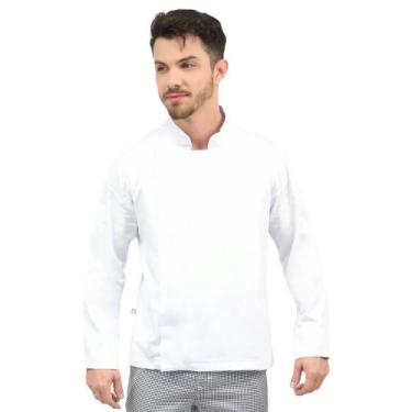 Imagem de Dólmã Chefe de Cozinha Masculino Algodão com Zíper - Camisa Chefe de C