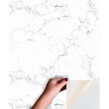 Imagem de Adesivo Piso Autocolante Lavável Chão Marmore Branco Claro - DecoraPlu