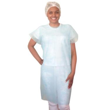 Imagem de Avental Descartável Sem Manga TNT 30g Branco 10 Unidades - Dejamaro